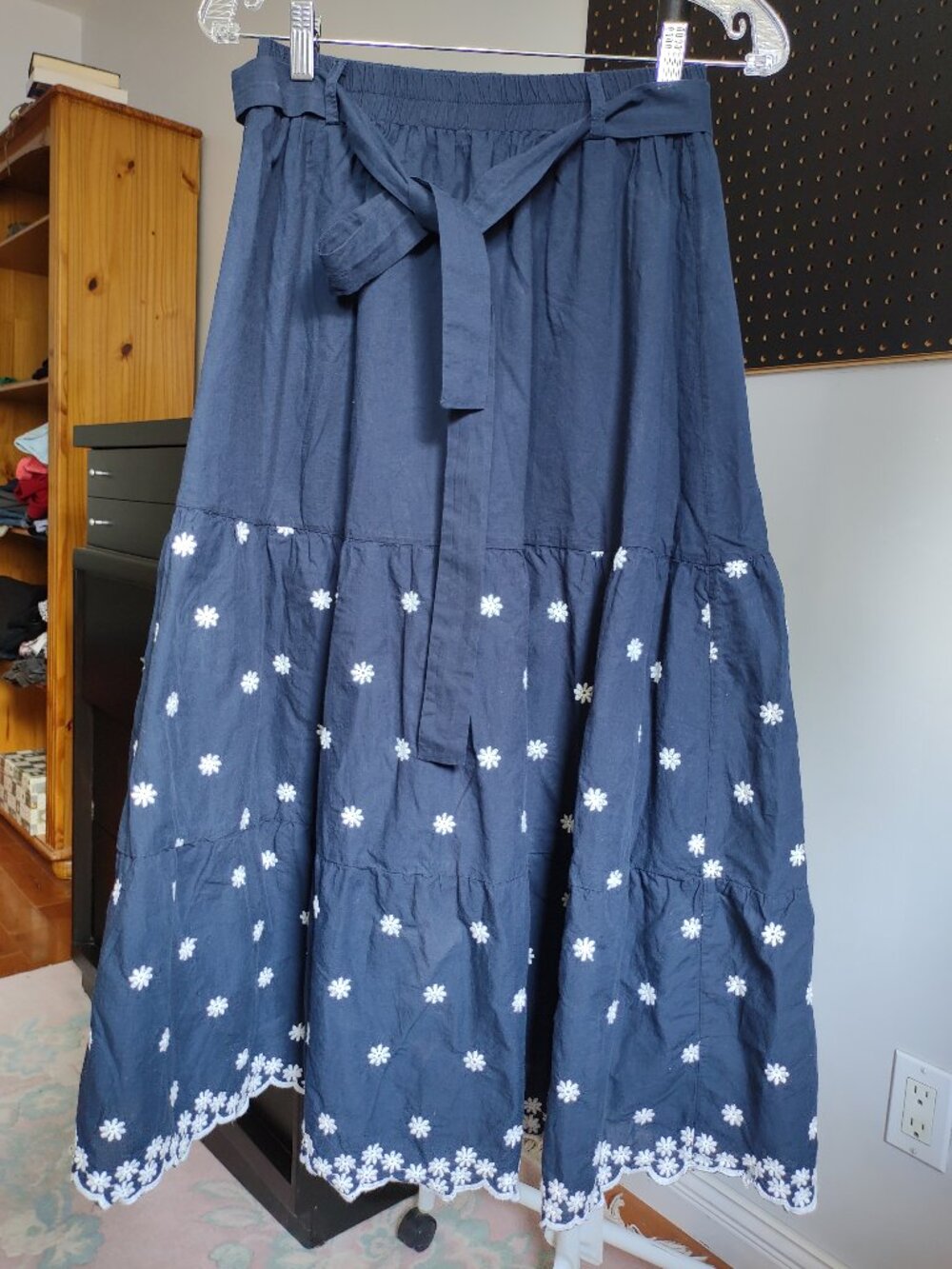 Alice Blue cotton skirt size S dark blue embroidered